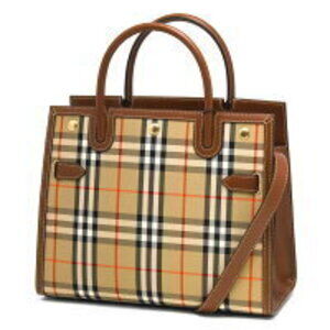 Burberry Title Tote Shoulder Bag Beige SM DH